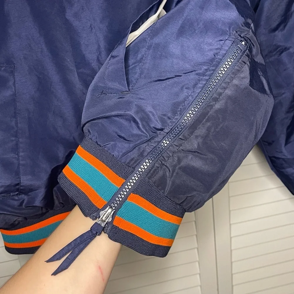 Rare Vintage Puma Miami Dolphins Navy Pullover Windbreaker - Picture 4 of 6